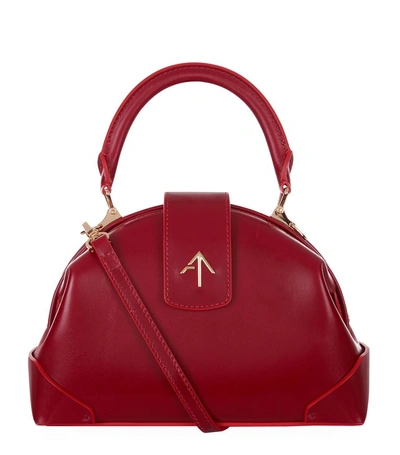 Shop Manu Atelier Demi Top Handle Cross Body Bag In Red