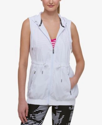 Tommy Hilfiger Sport Banded-hem Hooded Vest, A Macy&#039;s Exclusive Style In White