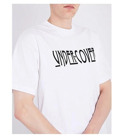 Shop Undercover Logo Cotton T-shirt In White