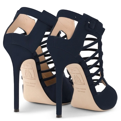 Shop Giuseppe Zanotti - Giuseppe For Jennifer Lopez: Blue Suede Boot Jen