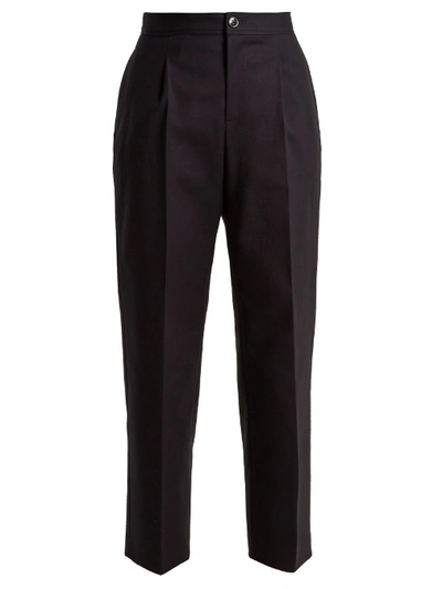 Apc Amalfi Stretch-cotton Cropped Trousers In Navy
