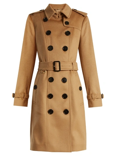 Burberry Sandringham Long Cashmere Trench Coat In Camel