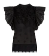 ELIE SAAB Star Embroidered Ruffled Top