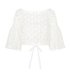 MILLY Lydia Embroidered Crop Top