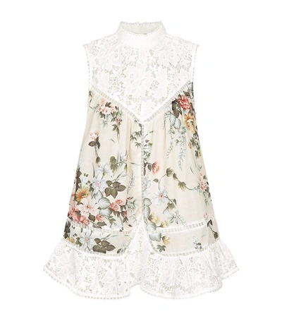 Zimmermann Lace And Floral Top In Multi