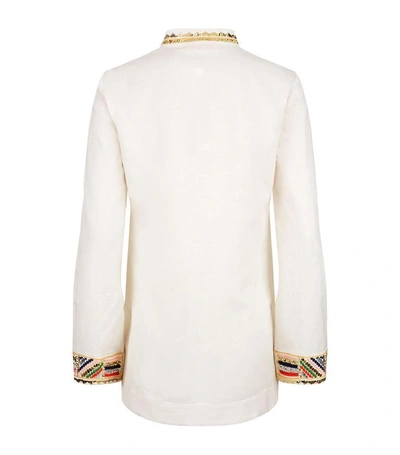 Shop Tory Burch Embellished Tunic In Ivory