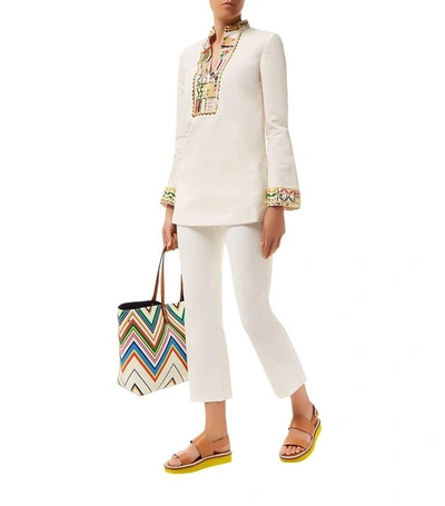 Shop Tory Burch Embellished Tunic In Ivory