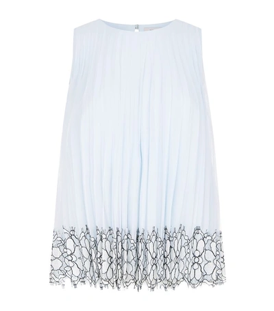 Christopher Kane Sleeveless Pleated Tulle Top In White