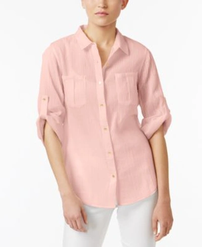 Calvin Klein Utility Shirt In Blush