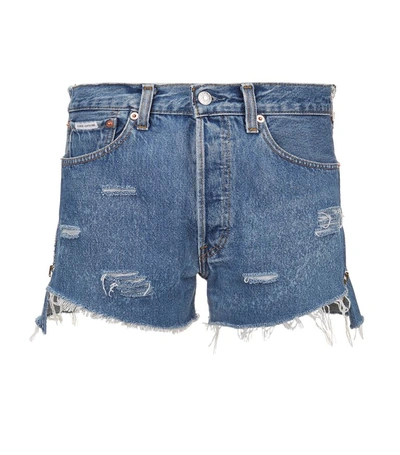 Forte Couture Patch Pocket Denim Shorts In Blue