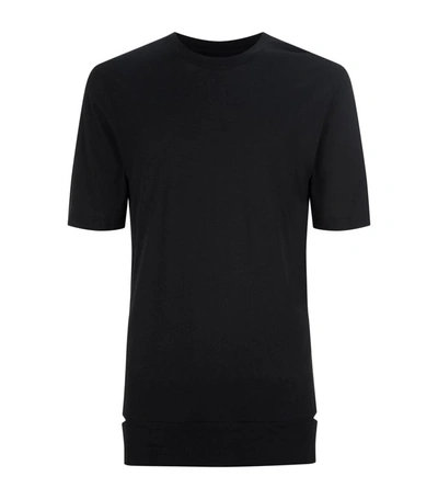 Shop Helmut Lang Cut Hem Short Sleeve T-shirt In Black