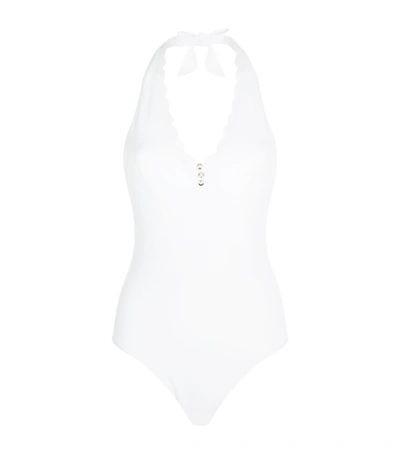 Heidi Klein Halterneck Swimsuit In White