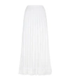 OSCAR DE LA RENTA Perforated Pleated Midi Skirt