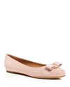 Ferragamo Varina Patent Leather Ballerinas In Pink Bon Bon/gold