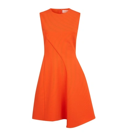 Shop Victoria Beckham Curved Seam Mini Dress In Orange