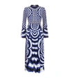 Mary Katrantzou Desmine Optical Print Silk Midi Dress In Blue