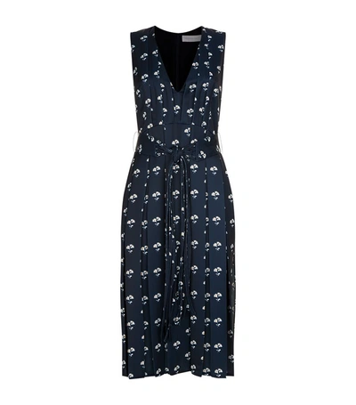 Victoria Beckham Floral Pleated Dress In Multi