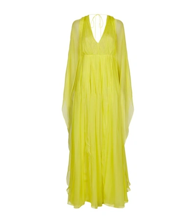 Emilio Pucci Pleated Kaftan Gown In Yellow
