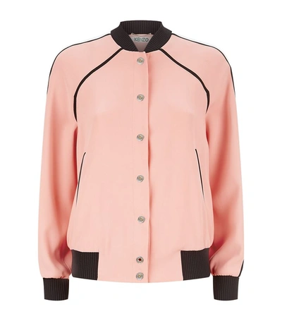 Kenzo Satin Paradise Bomber Jacket In Pink