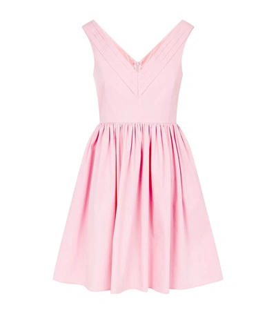 Shop Red Valentino V-neck Cotton Dress In Pink