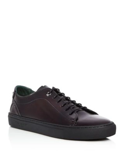 Ted Baker Kiing Leather Brogue Lace Up Sneakers In Red