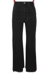 VETEMENTS Leather-trimmed high-rise straight-leg jeans