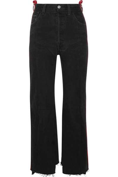 Vetements Leather-trimmed High-rise Straight-leg Jeans