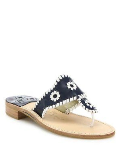 Shop Jack Rogers Palm Whipsticthed Beach Sandal In Navy White