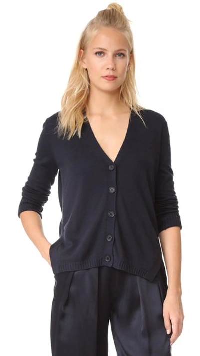 Dkny Sweater With Side Slits In Classic Navy