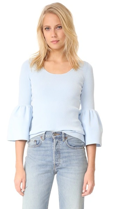 Shop Elizabeth And James Willetta Flare Sleeve Top In Bluebell