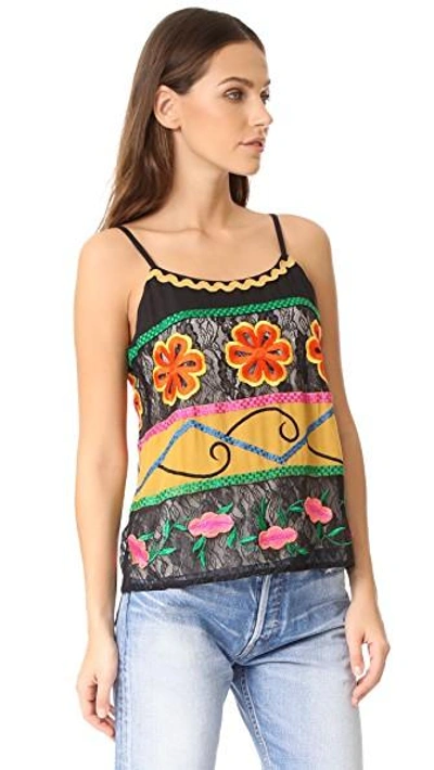 Shop Alice And Olivia Moran Top In Black/multi