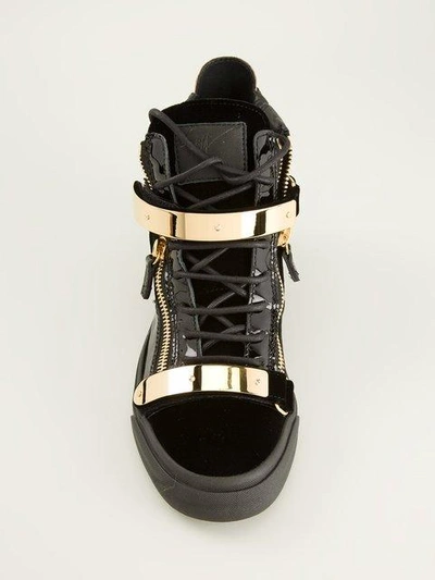 Shop Giuseppe Zanotti Zipped Hi-top Sneakers