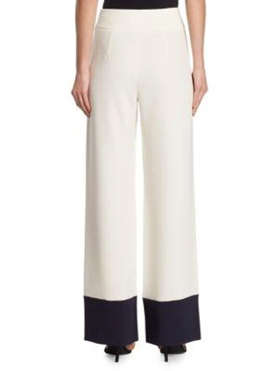 Shop Max Mara Fumato Colourblock Trousers In Ivory