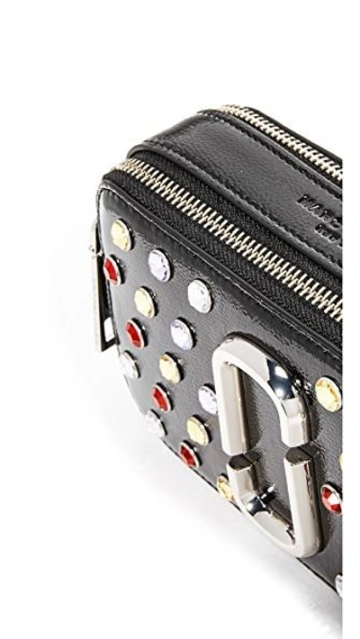 Shop Marc Jacobs Crystals Snapshot Camera Bag In Black