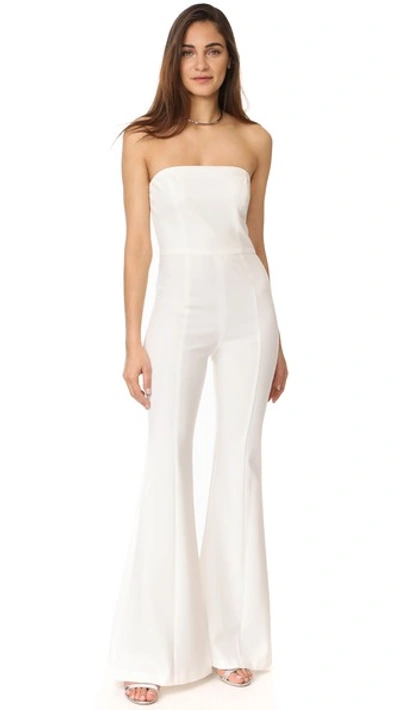 Black Halo Miller Strapless Jumpsuit In Pearl