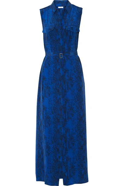 Equipment Major Belted Printed Washed-silk Maxi Dress