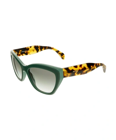 Prada Pr 2qs Tfo1e0 Opal Green Cat Eye Sunglasses'
