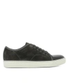 Lanvin Men's Shoes Suede Trainers Sneakers In Grey