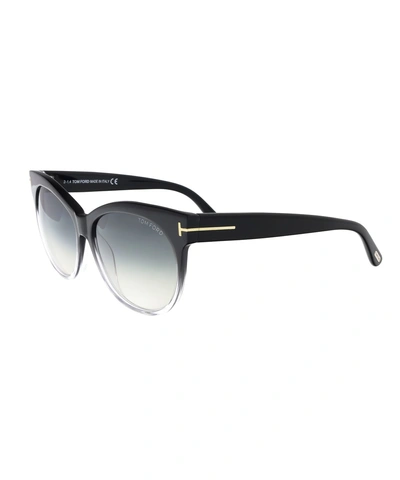 Tom Ford Ft0330 05b Saskia Black Gradient Cateye Sunglasses'