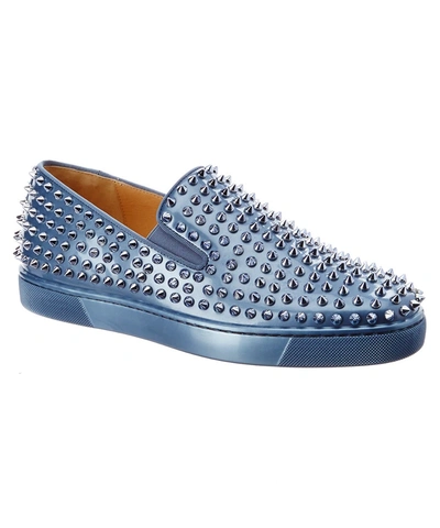 Christian louboutin roller boat blue hotsell