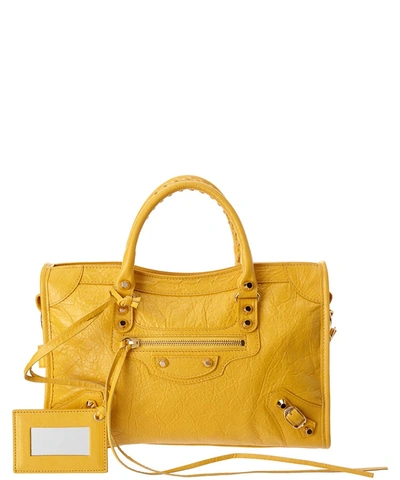 Balenciaga Classic Gold City S Small Leather Shoulder Bag' In Yellow