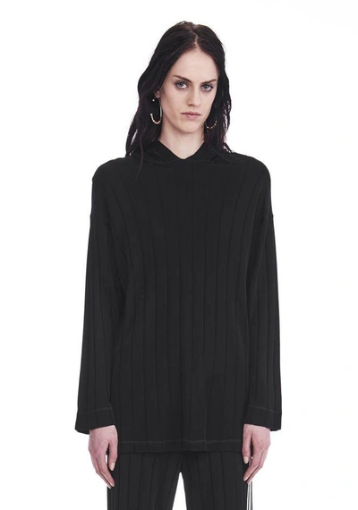 Shop Alexander Wang Exclusive Hoodie Pullover With Barcode Logo In Black