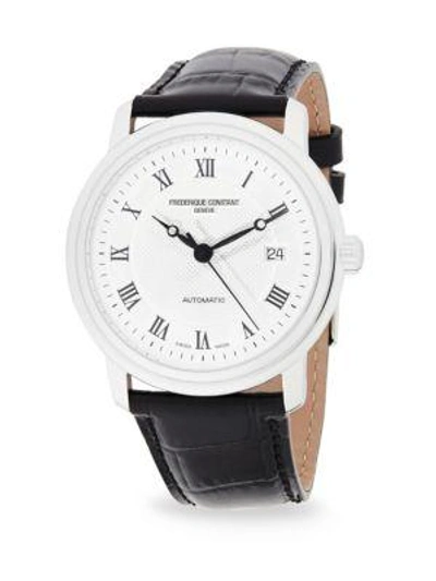 Shop Frederique Constant Stainless Steel Analog Leather Strap Watch
