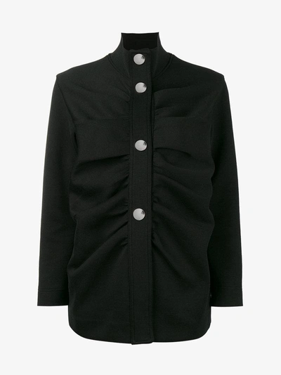 Shop Marni Ruched Jacket In Black