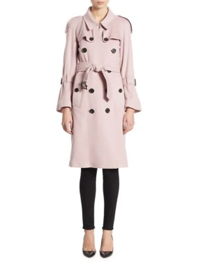 Burberry Cashmere Trench Coat In Chalk Pink