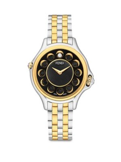 Shop Fendi Crazy Carats Diamond, Black Spinel, White Topaz & Two-tone Stainless Steel Bracelet Watch