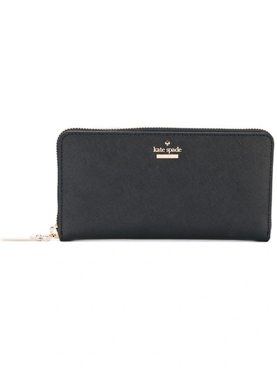 Kate Spade Cameron Street Lacey Zip Around Wallet In Black/gold