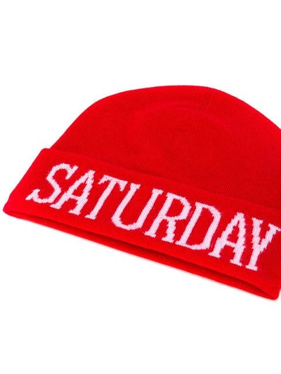 Shop Alberta Ferretti Saturday Beanie Hat In Red