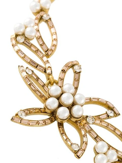 Oscar De La Renta Pearl Embellished Flower Necklace | ModeSens