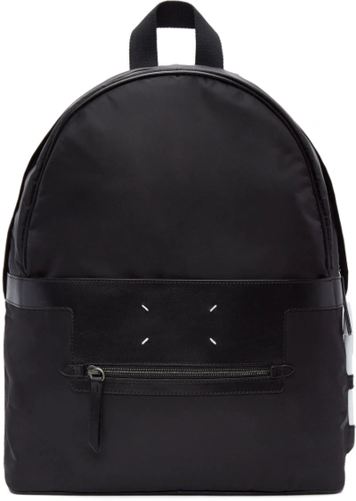 Maison Margiela Black Nylon Backpack In Nero